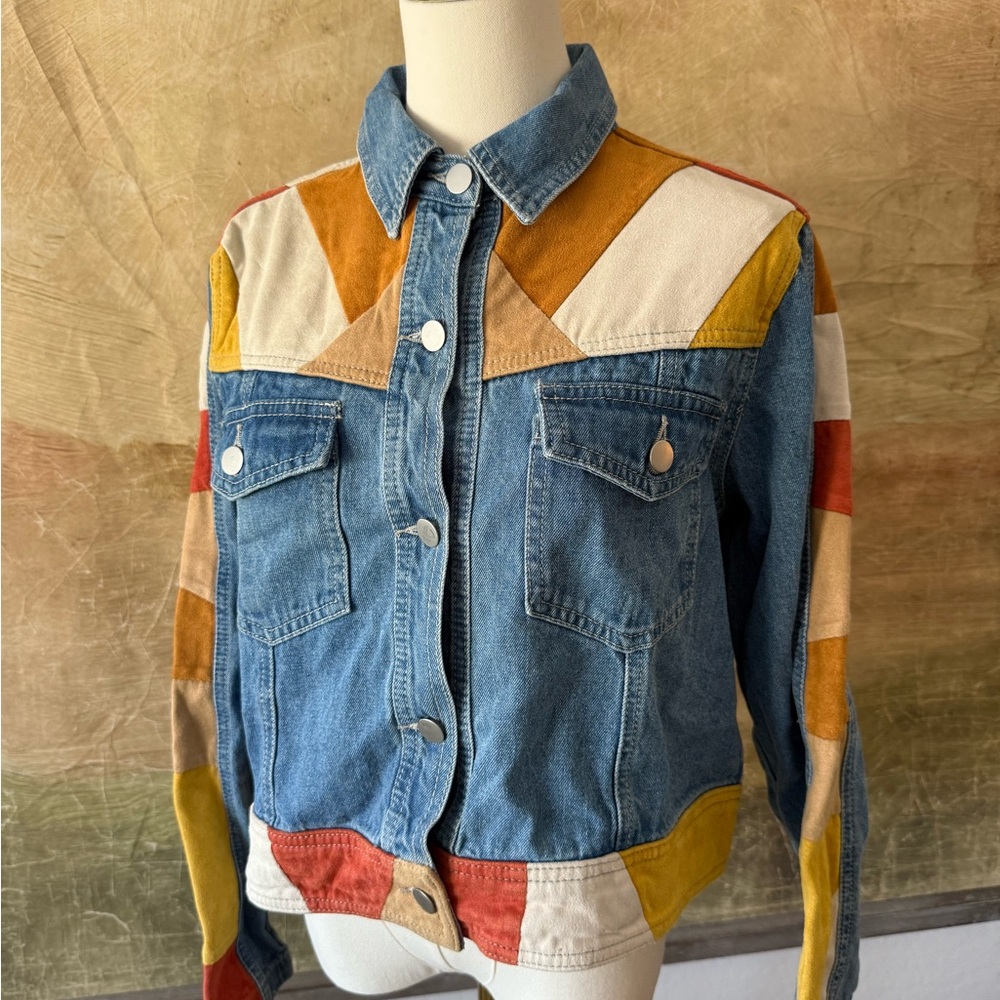 Fate Multicolor Patchwork Denim Jacket